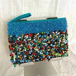 Beaded mermaid zipper wallet